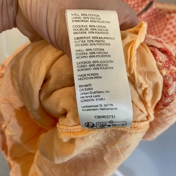 Free People Berry Kiss Mini Dress Peach Size large - Picture 7 of 7